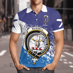 Scottish Russell Clan Crest Scotland Polo Shirt - Tartan Plaid Polo Shirt Scottish Plaid Tartan Plaid - ScotsTee - scotstee.com