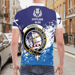 Scottish Russell Clan Crest Scotland Polo Shirt - Tartan Plaid Polo Shirt Scottish Plaid Tartan Plaid - ScotsTee - scotstee.com