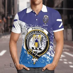 Scottish Preston Clan Crest Scotland Polo Shirt - Tartan Plaid Polo Shirt Scottish Plaid Tartan Plaid - ScotsTee - scotstee.com