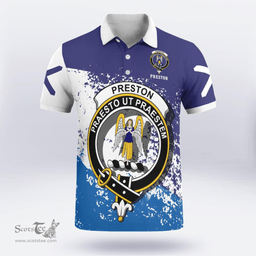 Scottish Preston Clan Crest Scotland Polo Shirt - Tartan Plaid Polo Shirt Scottish Plaid Tartan Plaid - ScotsTee - scotstee.com