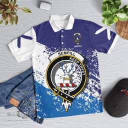 Scottish Sempill Clan Crest Scotland Polo Shirt - Tartan Plaid Polo Shirt Scottish Plaid Tartan Plaid - ScotsTee - scotstee.com