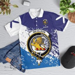 Scottish Nicolson Clan Crest Scotland Polo Shirt - Tartan Plaid Polo Shirt Scottish Plaid Tartan Plaid - ScotsTee - scotstee.com