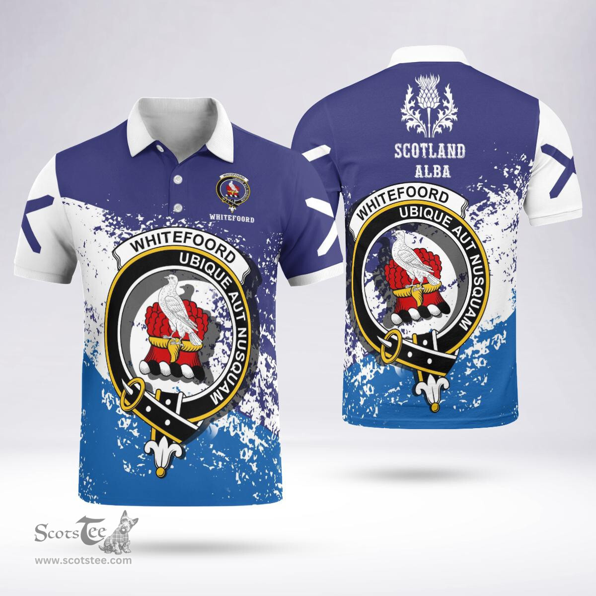Scottish Whitefoord Clan Crest Scotland Polo Shirt - Tartan Plaid Polo Shirt Scottish Plaid Tartan Plaid - ScotsTee - scotstee.com