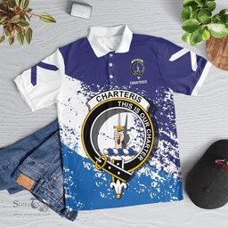 Scottish Charteris Earls Of Wemyss Clan Crest Scotland Polo Shirt - Tartan Plaid Polo Shirt Scottish Plaid Tartan Plaid - ScotsTee - scotstee.com