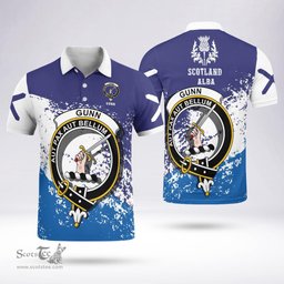 Scottish Gunn Clan Crest Scotland Polo Shirt - Tartan Plaid Polo Shirt Scottish Plaid Tartan Plaid - ScotsTee - scotstee.com