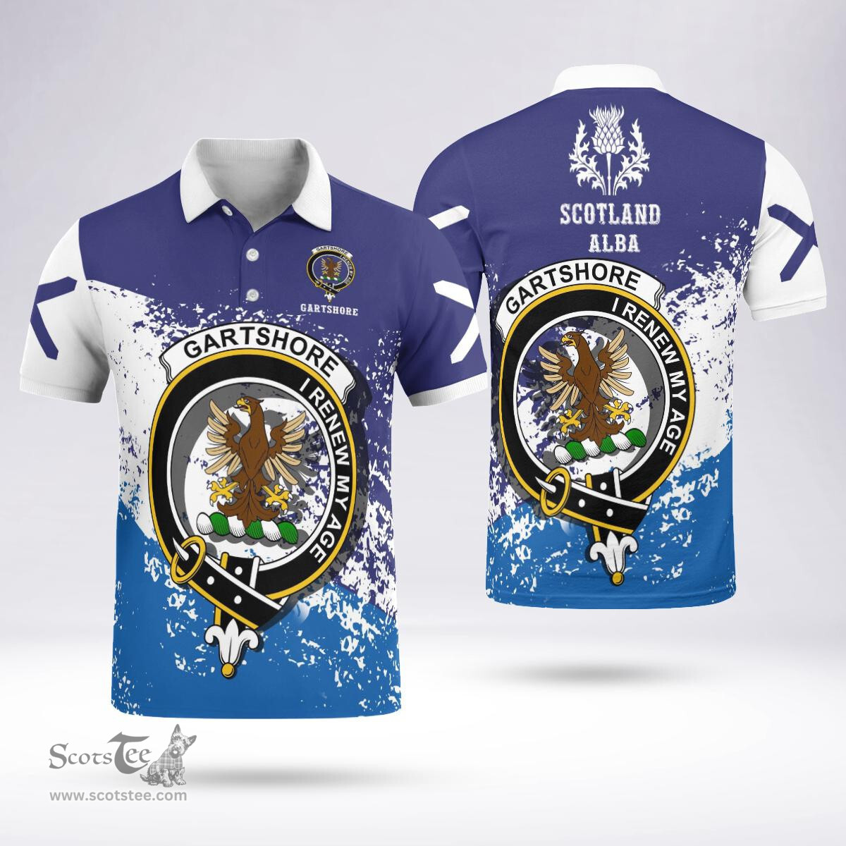Scottish Gartshore Clan Crest Scotland Polo Shirt - Tartan Plaid Polo Shirt Scottish Plaid Tartan Plaid - ScotsTee - scotstee.com