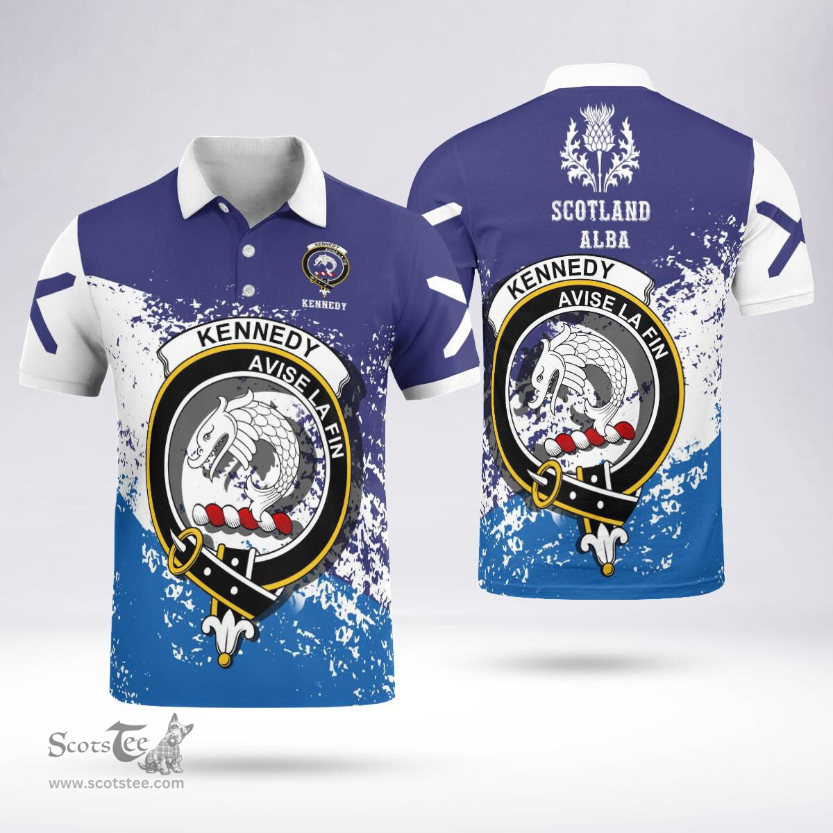 Scottish Kennedy Clan Crest Scotland Polo Shirt - Tartan Plaid Polo Shirt Scottish Plaid Tartan Plaid - ScotsTee - scotstee.com