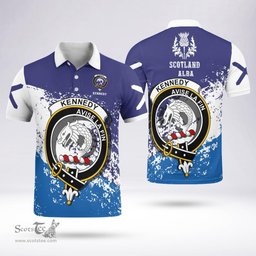 Scottish Kennedy Clan Crest Scotland Polo Shirt - Tartan Plaid Polo Shirt Scottish Plaid Tartan Plaid - ScotsTee - scotstee.com