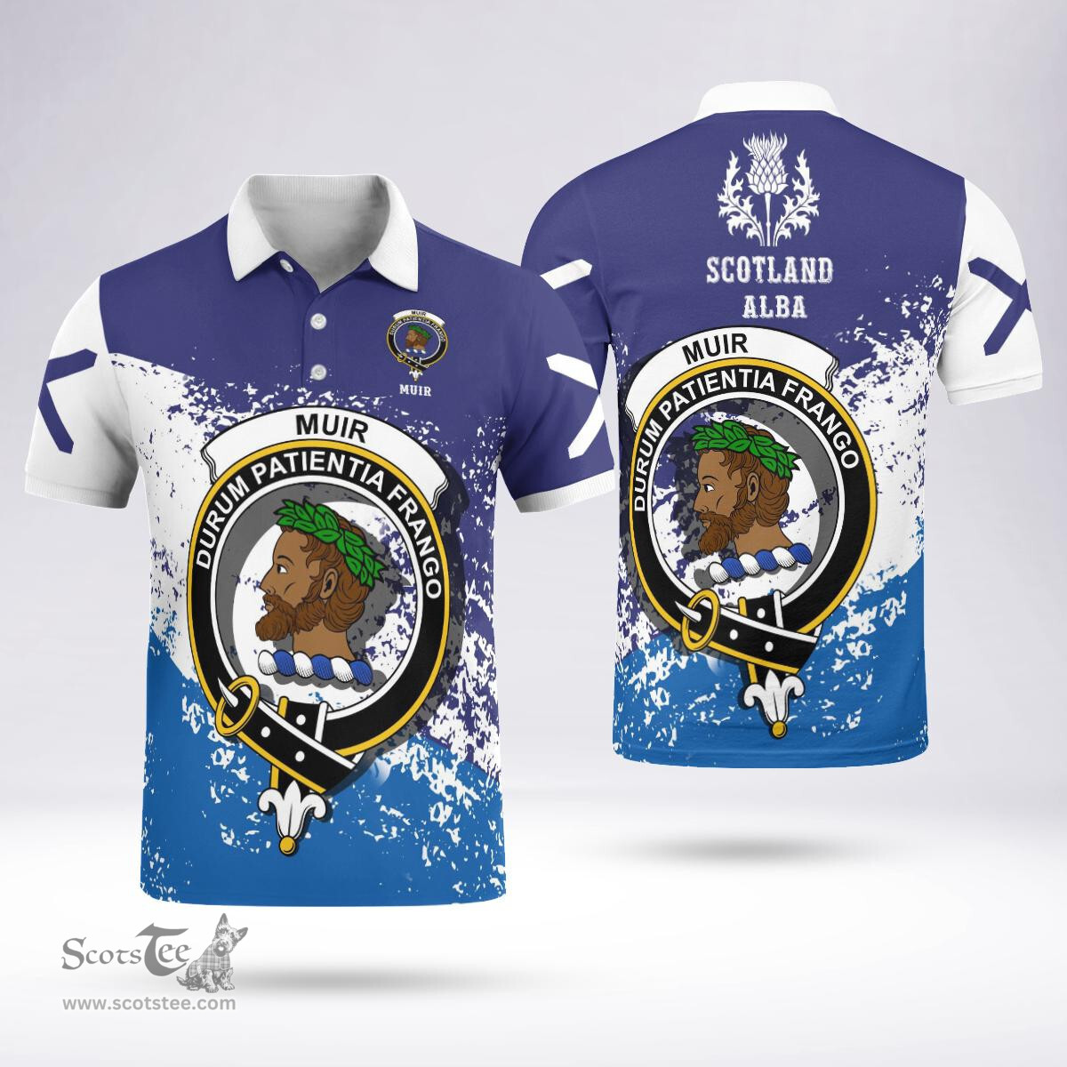Scottish Muir Clan Crest Scotland Polo Shirt - Tartan Plaid Polo Shirt Scottish Plaid Tartan Plaid - ScotsTee - scotstee.com