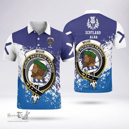 Scottish Muir Clan Crest Scotland Polo Shirt - Tartan Plaid Polo Shirt Scottish Plaid Tartan Plaid - ScotsTee - scotstee.com