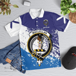 Scottish Maclellan Clan Crest Scotland Polo Shirt - Tartan Plaid Polo Shirt Scottish Plaid Tartan Plaid - ScotsTee - scotstee.com