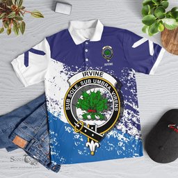 Scottish Irvine Clan Crest Scotland Polo Shirt - Tartan Plaid Polo Shirt Scottish Plaid Tartan Plaid - ScotsTee - scotstee.com