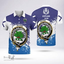 Scottish Irvine Clan Crest Scotland Polo Shirt - Tartan Plaid Polo Shirt Scottish Plaid Tartan Plaid - ScotsTee - scotstee.com