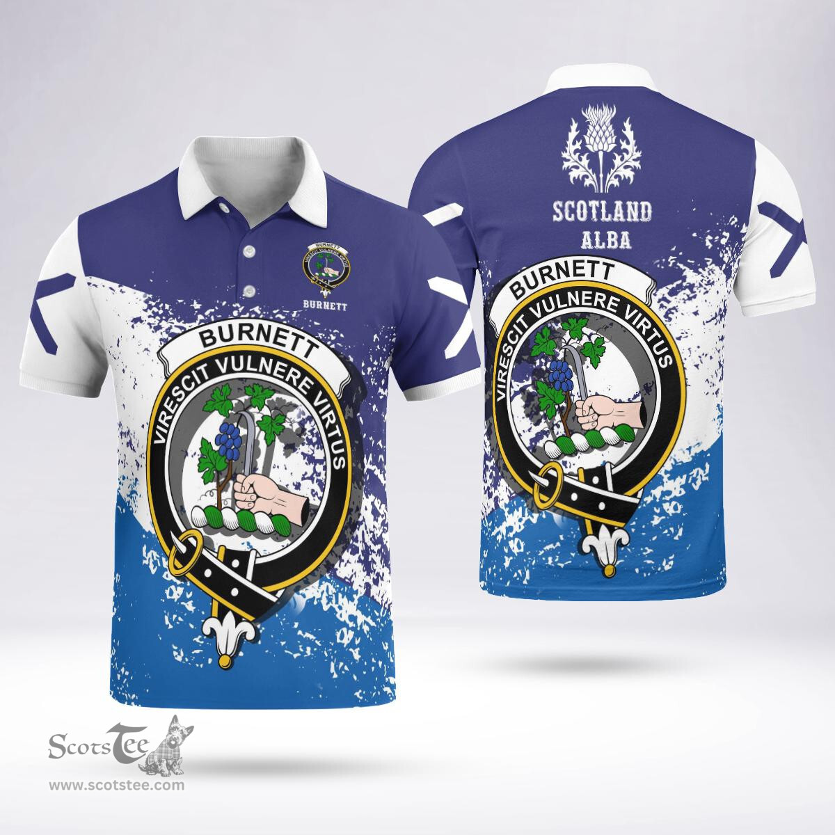 Scottish Burnett Clan Crest Scotland Polo Shirt - Tartan Plaid Polo Shirt Scottish Plaid Tartan Plaid - ScotsTee - scotstee.com