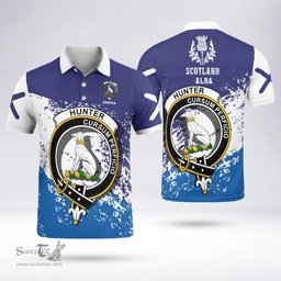 Scottish Hunter Clan Crest Scotland Polo Shirt - Tartan Plaid Polo Shirt Scottish Plaid Tartan Plaid - ScotsTee - scotstee.com