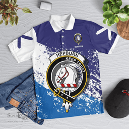 Scottish Hepburn Clan Crest Scotland Polo Shirt - Tartan Plaid Polo Shirt Scottish Plaid Tartan Plaid - ScotsTee - scotstee.com