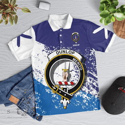 Scottish Dunlop Clan Crest Scotland Polo Shirt - Tartan Plaid Polo Shirt Scottish Plaid Tartan Plaid - ScotsTee - scotstee.com