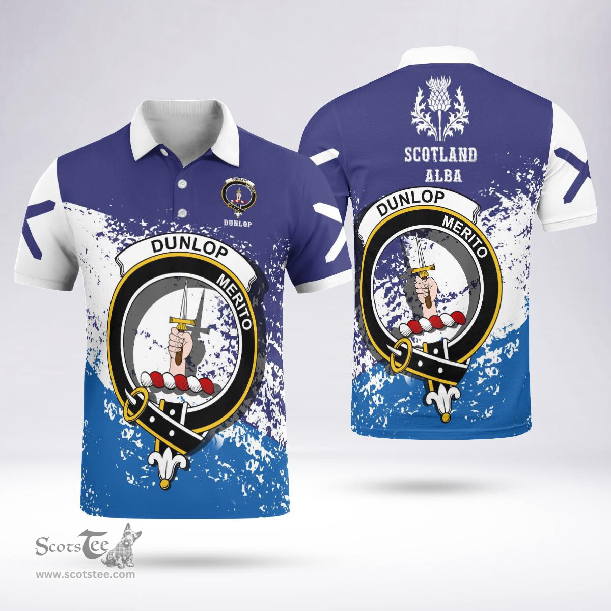 Scottish Dunlop Clan Crest Scotland Polo Shirt - Tartan Plaid Polo Shirt Scottish Plaid Tartan Plaid - ScotsTee - scotstee.com
