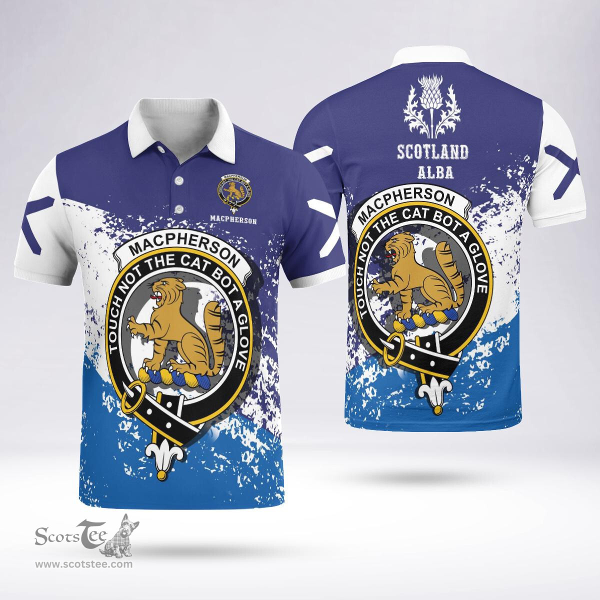 Scottish Macpherson Chief Clan Crest Scotland Polo Shirt - Tartan Plaid Polo Shirt Scottish Plaid Tartan Plaid - ScotsTee - scotstee.com
