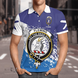 Scottish Fleming Clan Crest Scotland Polo Shirt - Tartan Plaid Polo Shirt Scottish Plaid Tartan Plaid - ScotsTee - scotstee.com