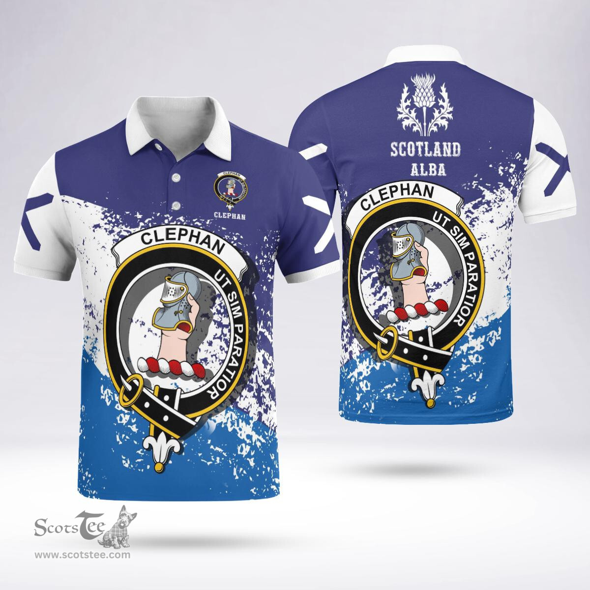 Scottish Clephan Clan Crest Scotland Polo Shirt - Tartan Plaid Polo Shirt Scottish Plaid Tartan Plaid - ScotsTee - scotstee.com