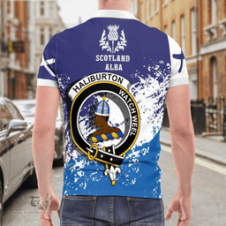 Scottish Haliburton Clan Crest Scotland Polo Shirt - Tartan Plaid Polo Shirt Scottish Plaid Tartan Plaid - ScotsTee - scotstee.com