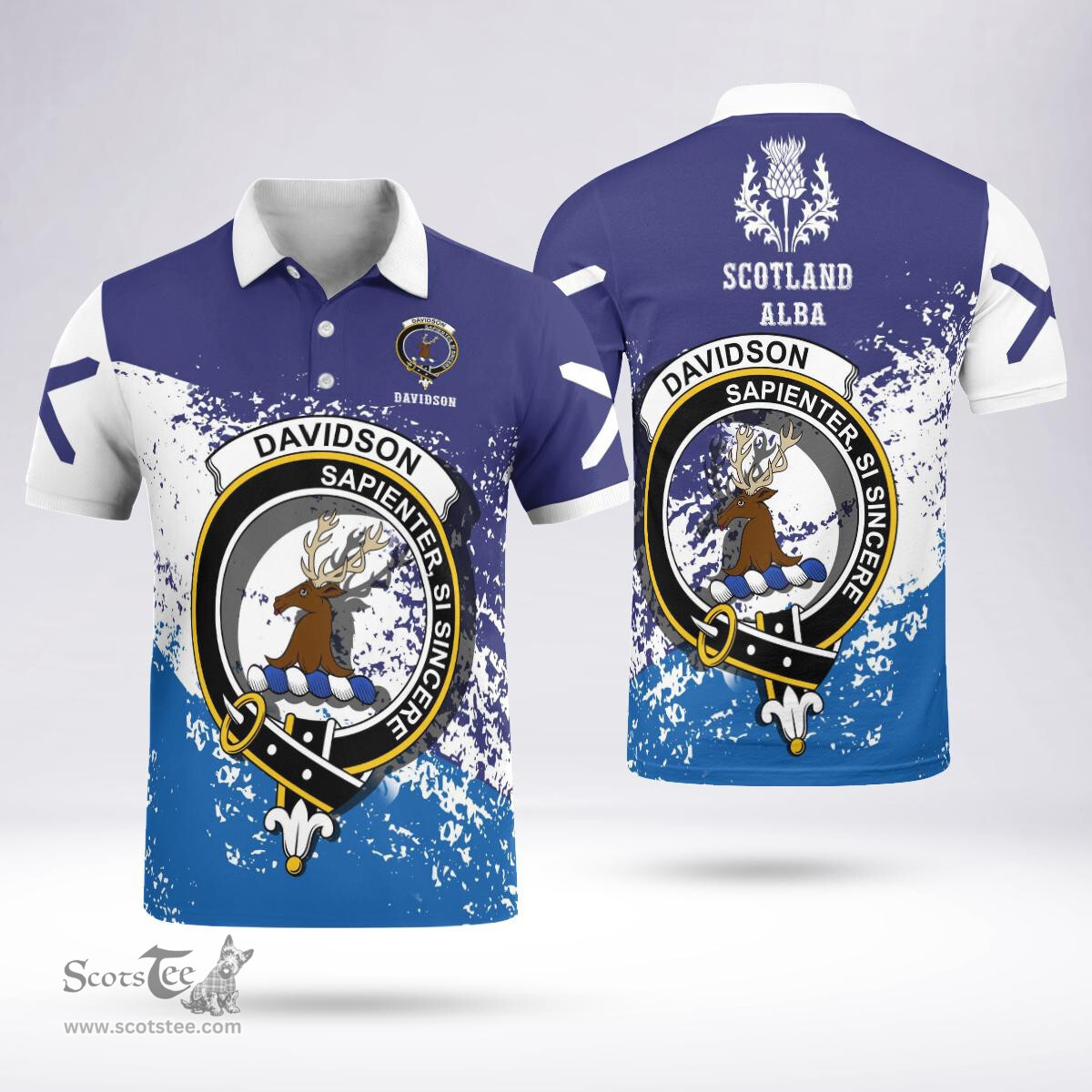 Scottish Davidson Clan Crest Scotland Polo Shirt - Tartan Plaid Polo Shirt Scottish Plaid Tartan Plaid - ScotsTee - scotstee.com