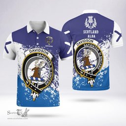 Scottish Davidson Clan Crest Scotland Polo Shirt - Tartan Plaid Polo Shirt Scottish Plaid Tartan Plaid - ScotsTee - scotstee.com