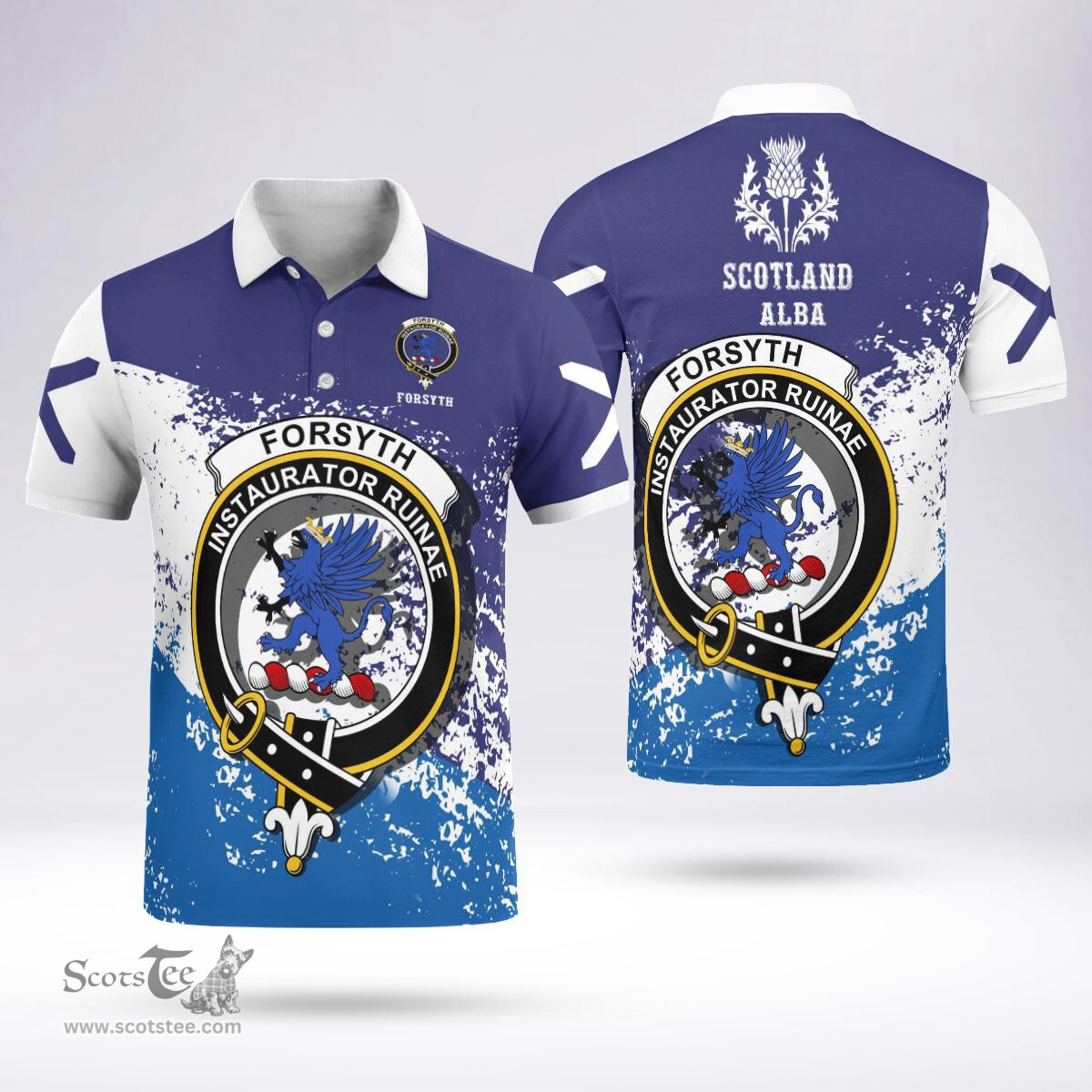 Scottish Forsyth Clan Crest Scotland Polo Shirt - Tartan Plaid Polo Shirt Scottish Plaid Tartan Plaid - ScotsTee - scotstee.com