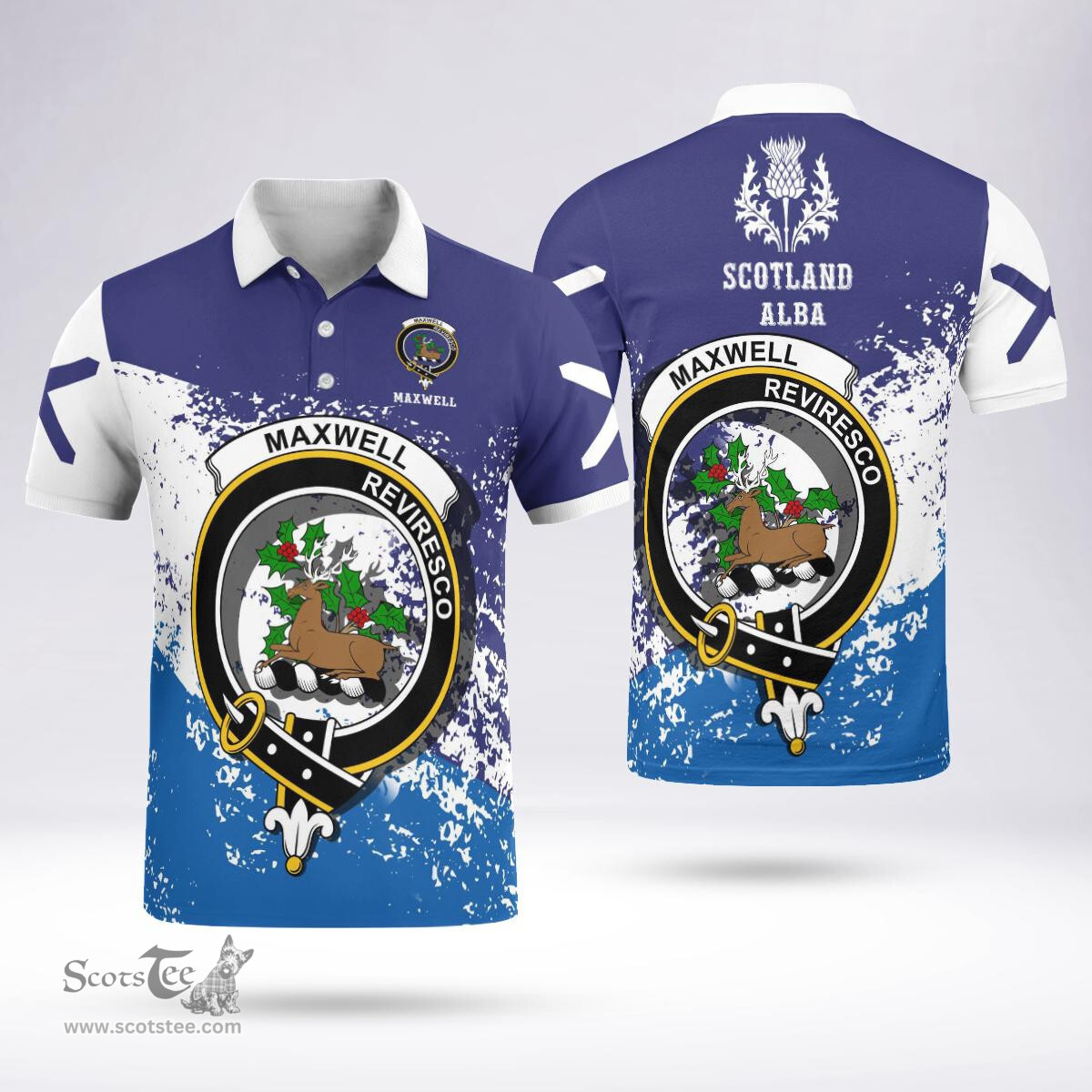 Scottish Maxwell Clan Crest Scotland Polo Shirt - Tartan Plaid Polo Shirt Scottish Plaid Tartan Plaid - ScotsTee - scotstee.com