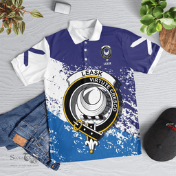 Scottish Leask Clan Crest Scotland Polo Shirt - Tartan Plaid Polo Shirt Scottish Plaid Tartan Plaid - ScotsTee - scotstee.com