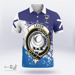 Scottish Leask Clan Crest Scotland Polo Shirt - Tartan Plaid Polo Shirt Scottish Plaid Tartan Plaid - ScotsTee - scotstee.com
