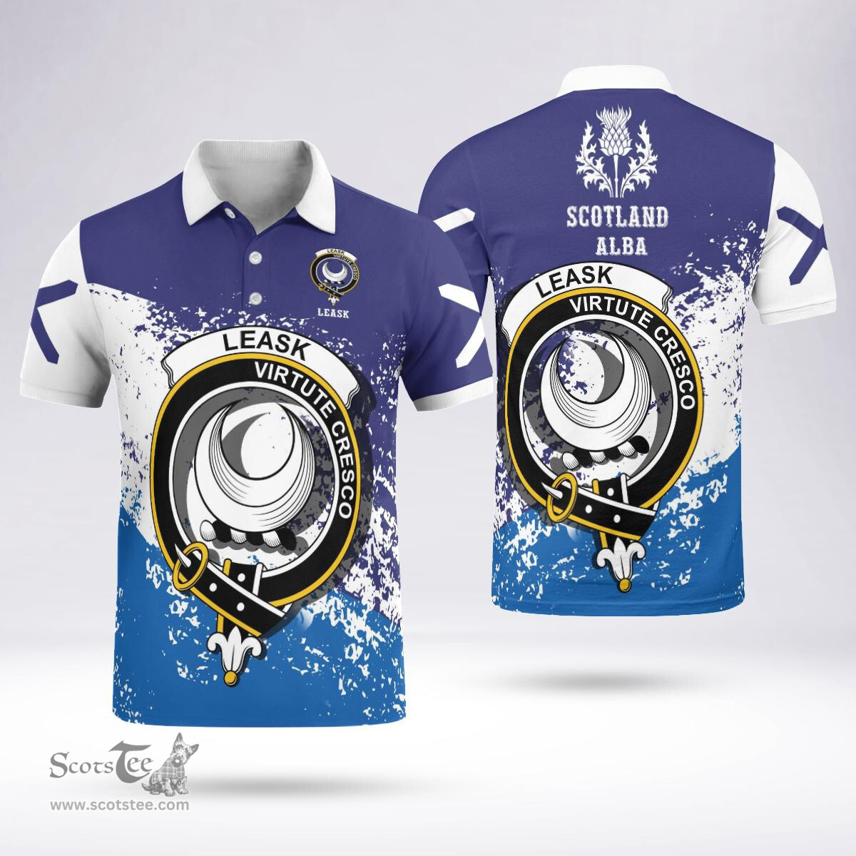 Scottish Leask Clan Crest Scotland Polo Shirt - Tartan Plaid Polo Shirt Scottish Plaid Tartan Plaid - ScotsTee - scotstee.com
