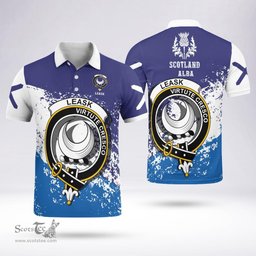 Scottish Leask Clan Crest Scotland Polo Shirt - Tartan Plaid Polo Shirt Scottish Plaid Tartan Plaid - ScotsTee - scotstee.com