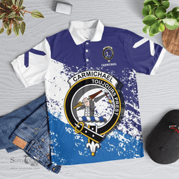 Scottish Carmichael Clan Crest Scotland Polo Shirt - Tartan Plaid Polo Shirt Scottish Plaid Tartan Plaid - ScotsTee - scotstee.com