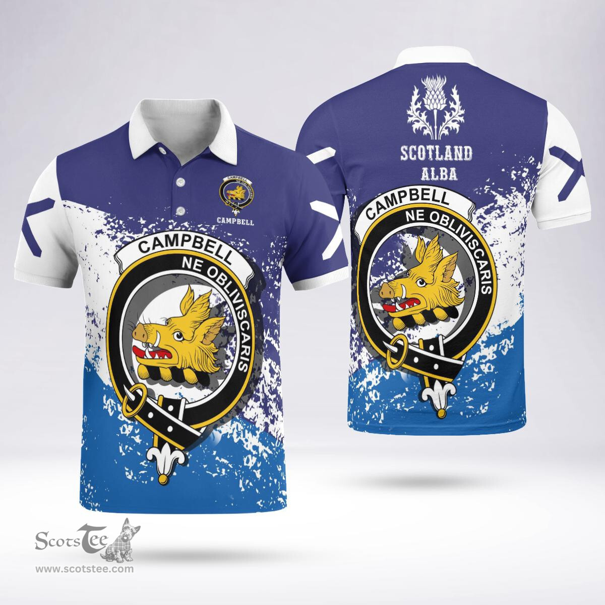 Scottish Campbell Clan Crest Scotland Polo Shirt - Tartan Plaid Polo Shirt Scottish Plaid Tartan Plaid - ScotsTee - scotstee.com