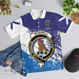 Scottish Boswell Clan Crest Scotland Polo Shirt - Tartan Plaid Polo Shirt Scottish Plaid Tartan Plaid - ScotsTee - scotstee.com