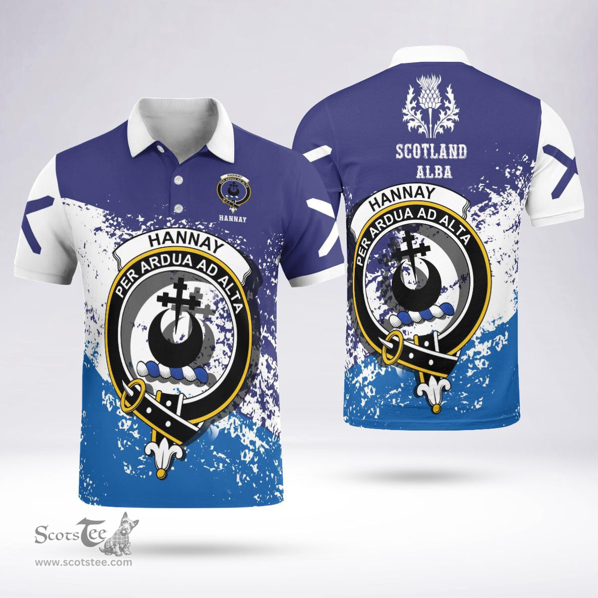 Scottish Hannay Clan Crest Scotland Polo Shirt - Tartan Plaid Polo Shirt Scottish Plaid Tartan Plaid - ScotsTee - scotstee.com
