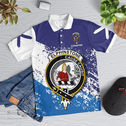 Scottish Elphinstone Clan Crest Scotland Polo Shirt - Tartan Plaid Polo Shirt Scottish Plaid Tartan Plaid - ScotsTee - scotstee.com