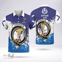 Scottish Chisholm Clan Crest Scotland Polo Shirt - Tartan Plaid Polo Shirt Scottish Plaid Tartan Plaid - ScotsTee - scotstee.com