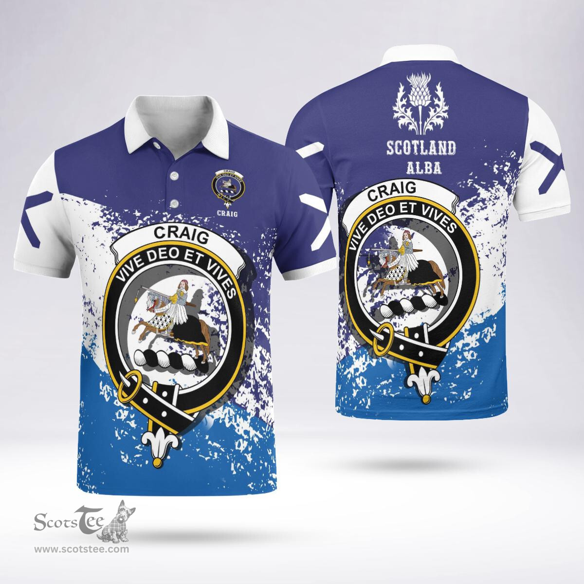 Scottish Craig Clan Crest Scotland Polo Shirt - Tartan Plaid Polo Shirt Scottish Plaid Tartan Plaid - ScotsTee - scotstee.com