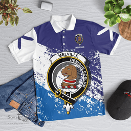 Scottish Melville Clan Crest Scotland Polo Shirt - Tartan Plaid Polo Shirt Scottish Plaid Tartan Plaid - ScotsTee - scotstee.com