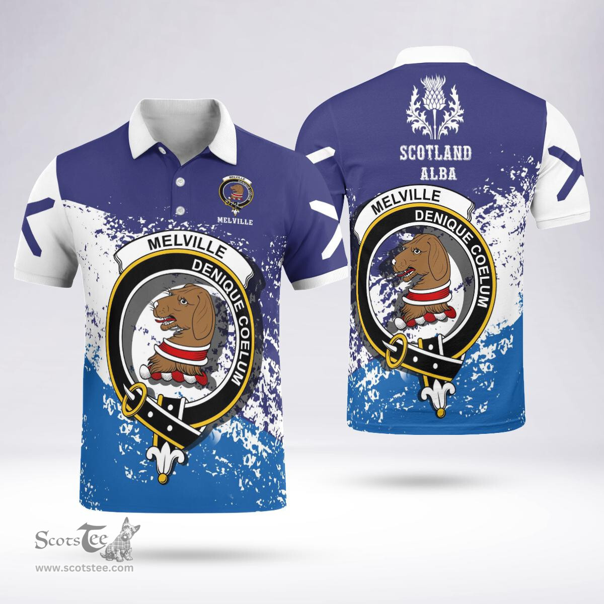 Scottish Melville Clan Crest Scotland Polo Shirt - Tartan Plaid Polo Shirt Scottish Plaid Tartan Plaid - ScotsTee - scotstee.com