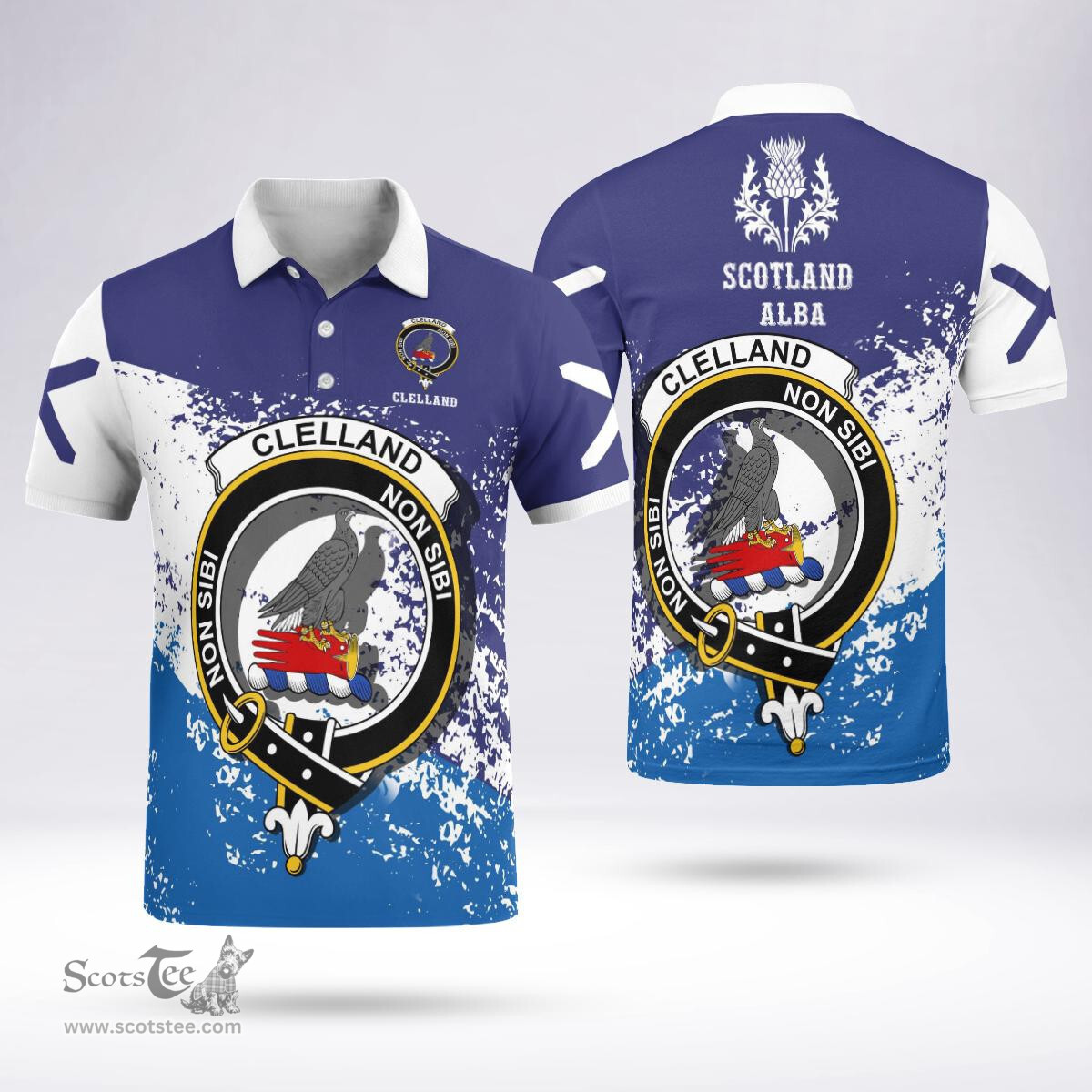 Scottish Clelland Clan Crest Scotland Polo Shirt - Tartan Plaid Polo Shirt Scottish Plaid Tartan Plaid - ScotsTee - scotstee.com