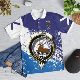 Scottish Blair Clan Crest Scotland Polo Shirt - Tartan Plaid Polo Shirt Scottish Plaid Tartan Plaid - ScotsTee - scotstee.com