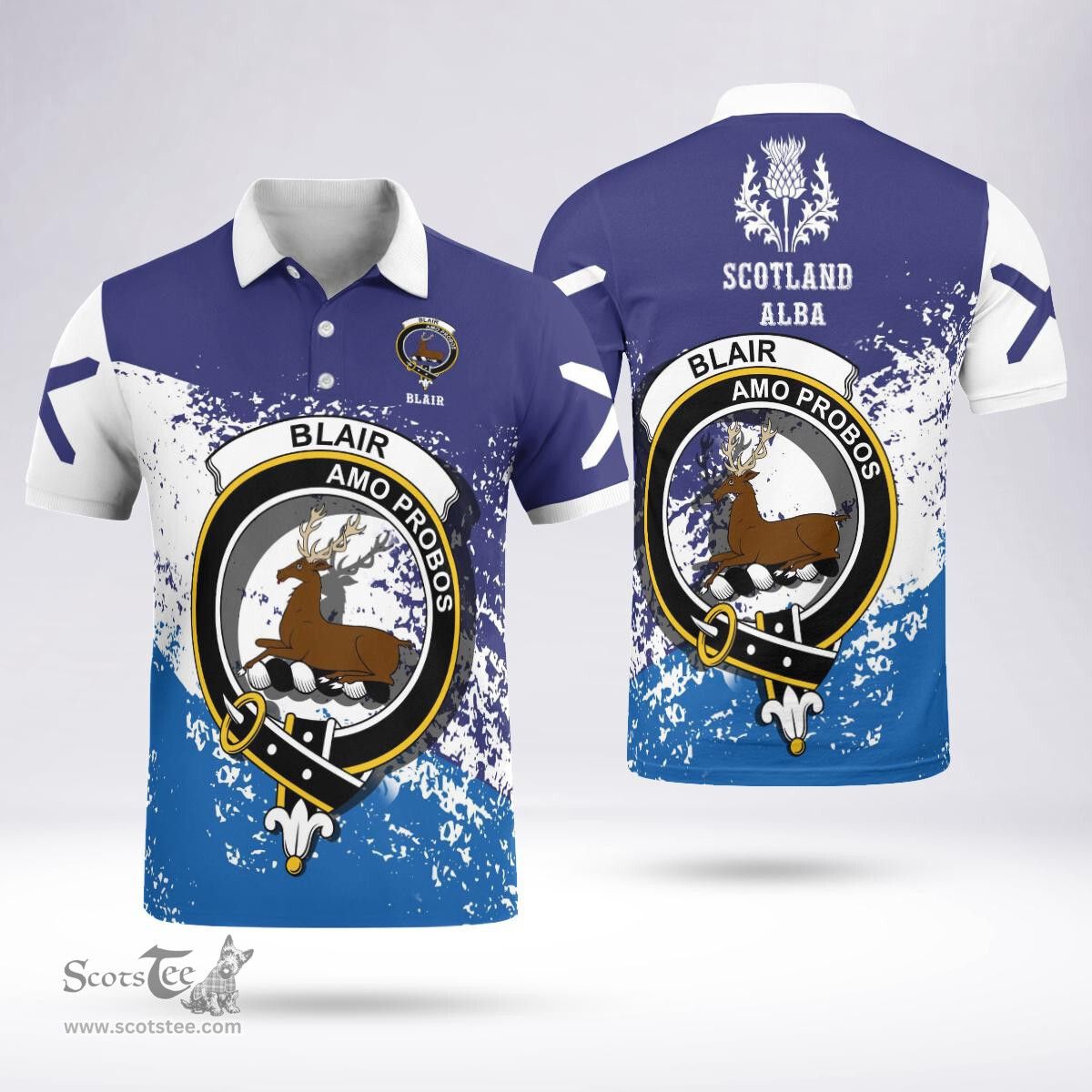 Scottish Blair Clan Crest Scotland Polo Shirt - Tartan Plaid Polo Shirt Scottish Plaid Tartan Plaid - ScotsTee - scotstee.com