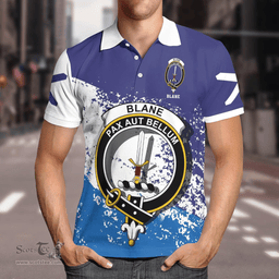 Scottish Blane Clan Crest Scotland Polo Shirt - Tartan Plaid Polo Shirt Scottish Plaid Tartan Plaid - ScotsTee - scotstee.com