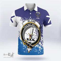 Scottish Blane Clan Crest Scotland Polo Shirt - Tartan Plaid Polo Shirt Scottish Plaid Tartan Plaid - ScotsTee - scotstee.com