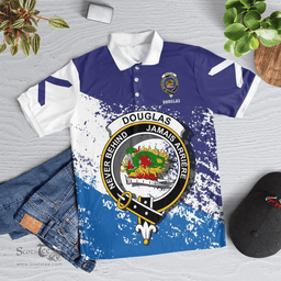 Scottish Douglas Clan Crest Scotland Polo Shirt - Tartan Plaid Polo Shirt Scottish Plaid Tartan Plaid - ScotsTee - scotstee.com