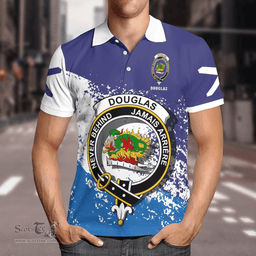 Scottish Douglas Clan Crest Scotland Polo Shirt - Tartan Plaid Polo Shirt Scottish Plaid Tartan Plaid - ScotsTee - scotstee.com